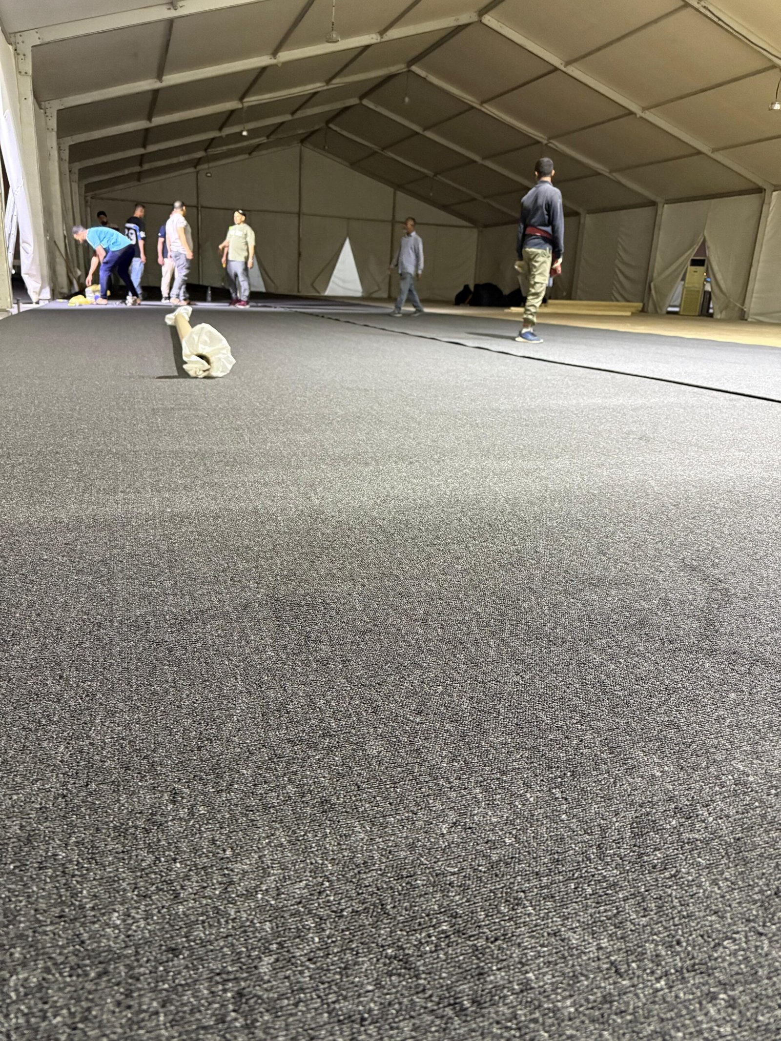 Luxury carpet installation with professional staging