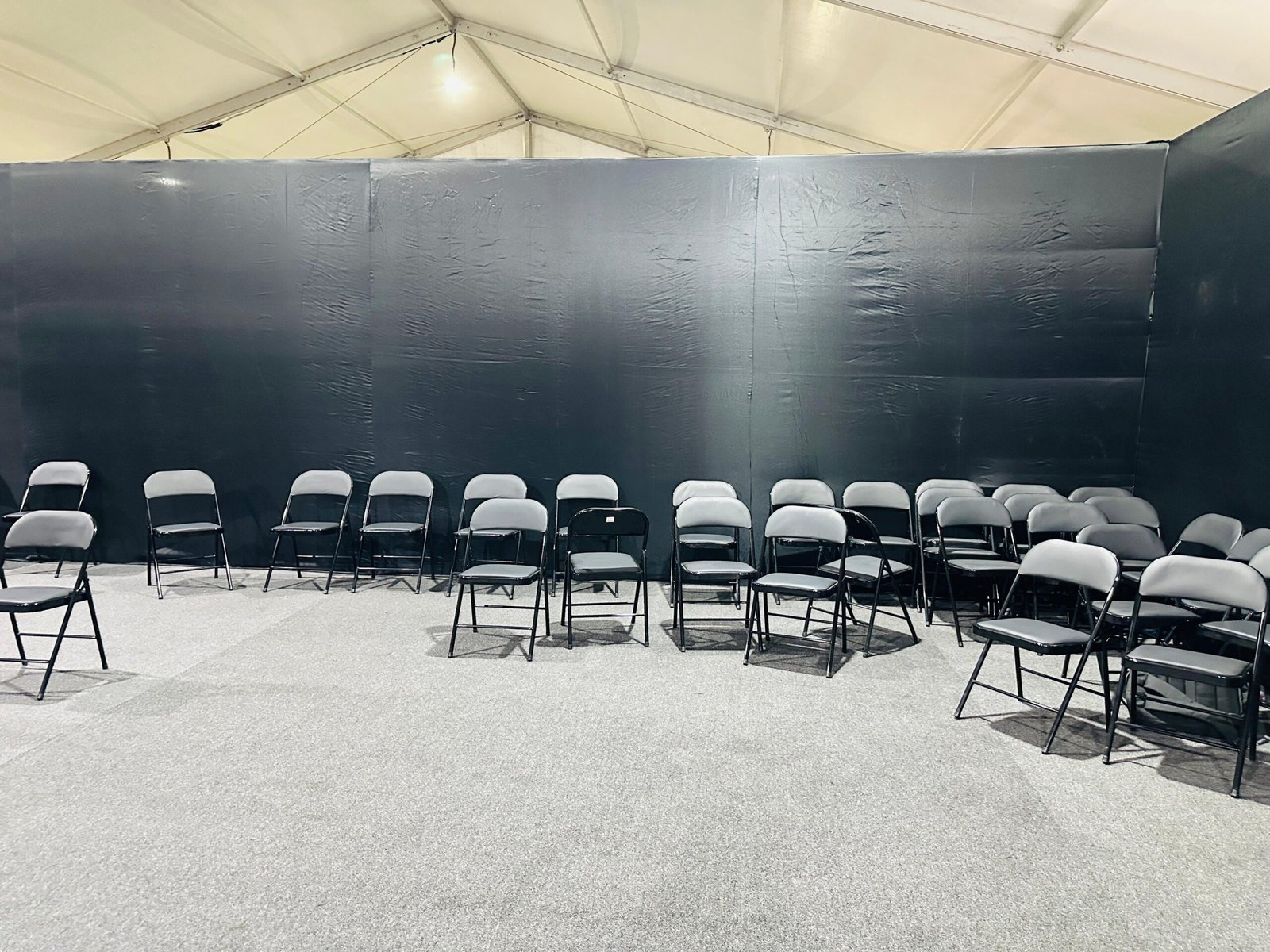 Professional carpet arrangement for seating and ceremony areas