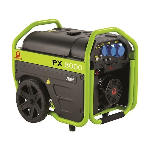 Heavy-duty red industrial generator with comprehensive power output system