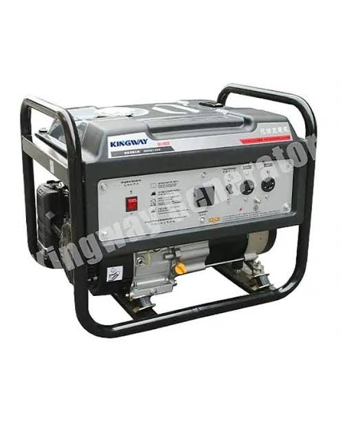 Professional portable generator with blue top panel and control systems