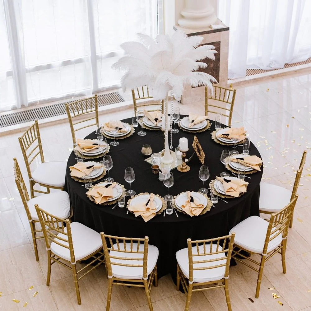 Large gathering with diverse party chair styles arranged for comfort