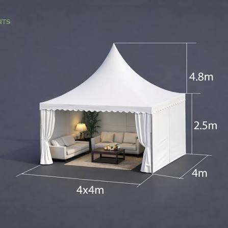 Outdoor tent rental in desert with elegant lighting arrangement