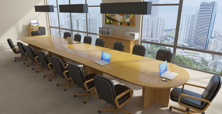 Cream channel tufted press conference chairs in rows for media briefing rental Saudi Arabia