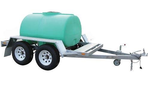 Professional white Aqua Tech water storage tank on metal stand frame showing industrial quality design